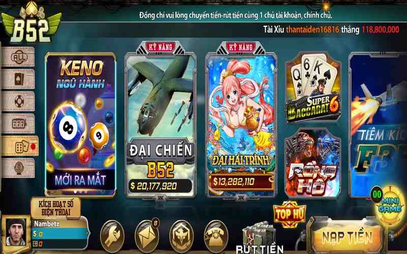 Chơi Slots game cực chất, nhận quà giá trị cao tại cổng game B52