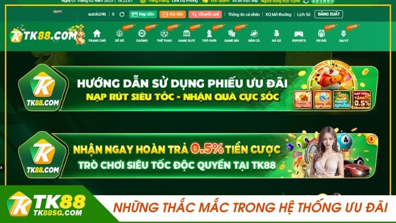 Các phương thức hỗ trợ quá trình rút tiền TK88